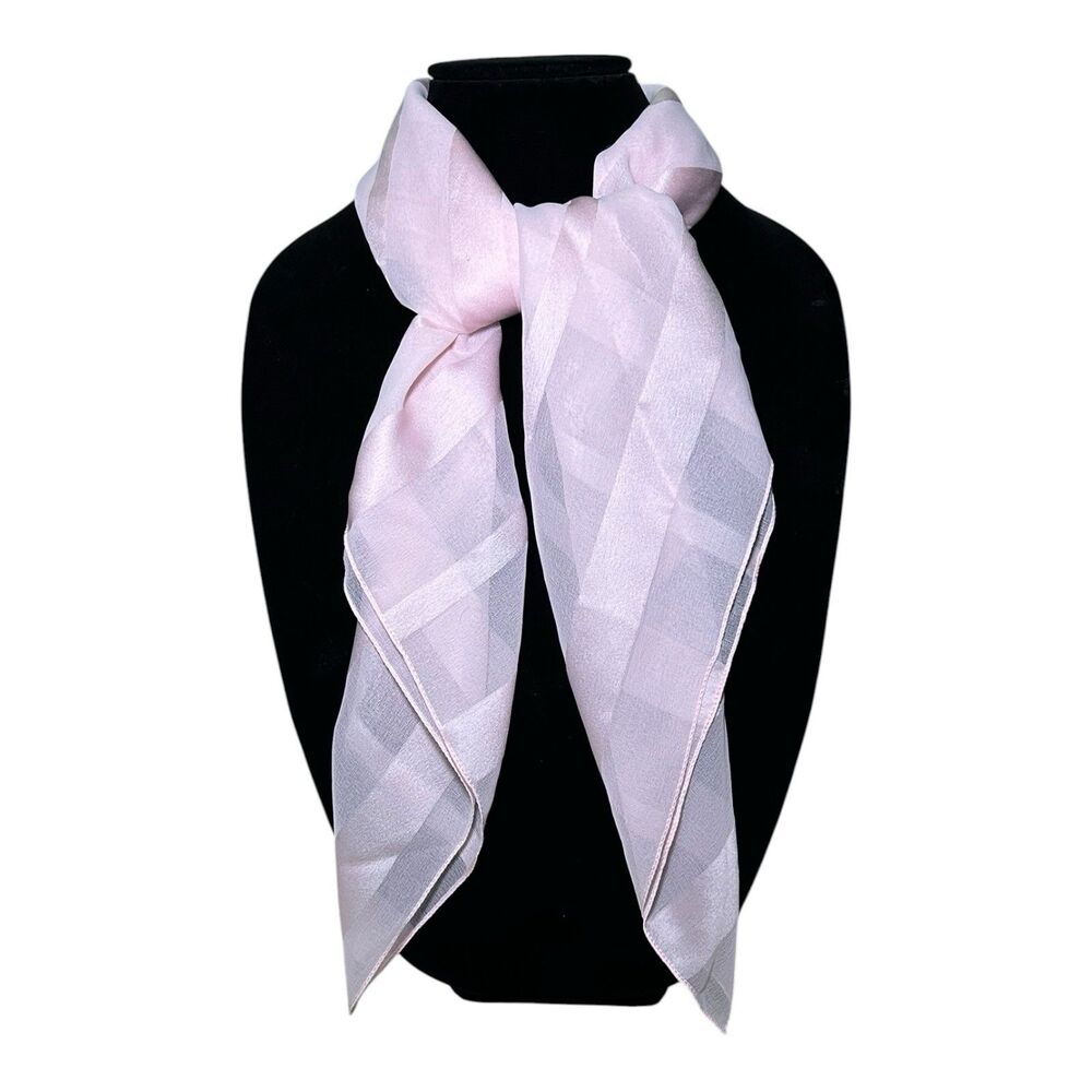 Pink Scarf for Women Solid Square Design 30” X 30”